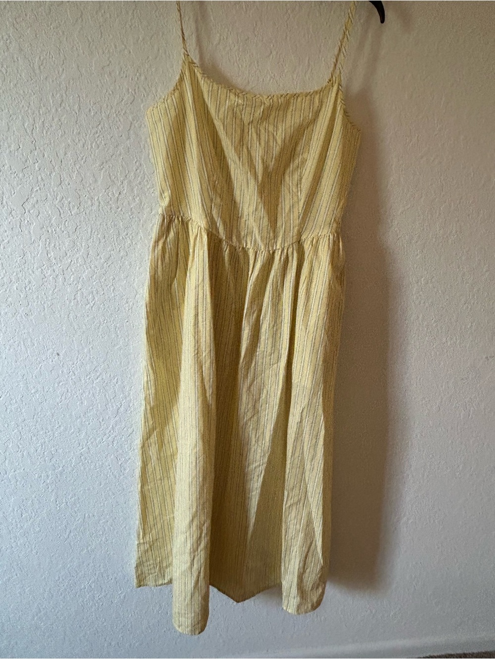 GAP Yellow Striped Sun Dress with Smocked Bodice